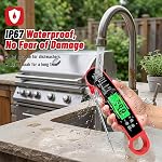 Digital Instant Read Meat Thermometer, Waterproof Food Thermometer with Backlight for Cooking, Grilling, BBQ, Air Fryer & Kitchen for Fathers Day Gift Ideas for Birthday Dad Men Him Husband