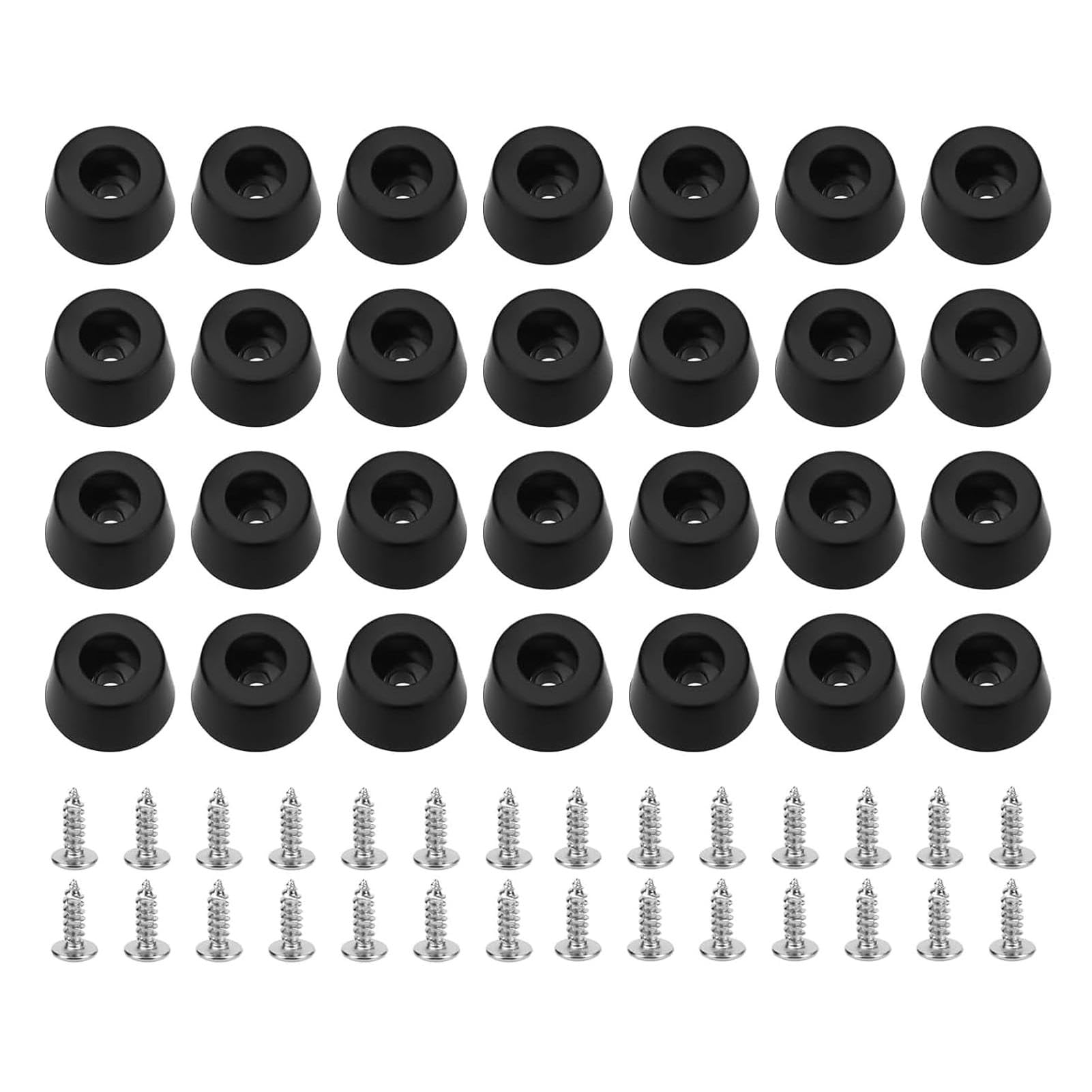 Amusingtao 50 Pcs Round Rubber Feet,Black Round Rubber Feet with Screws,Non Slip Bumper Pads for Furniture,Electronics,Kitchen Appliances (15x12x8mm)