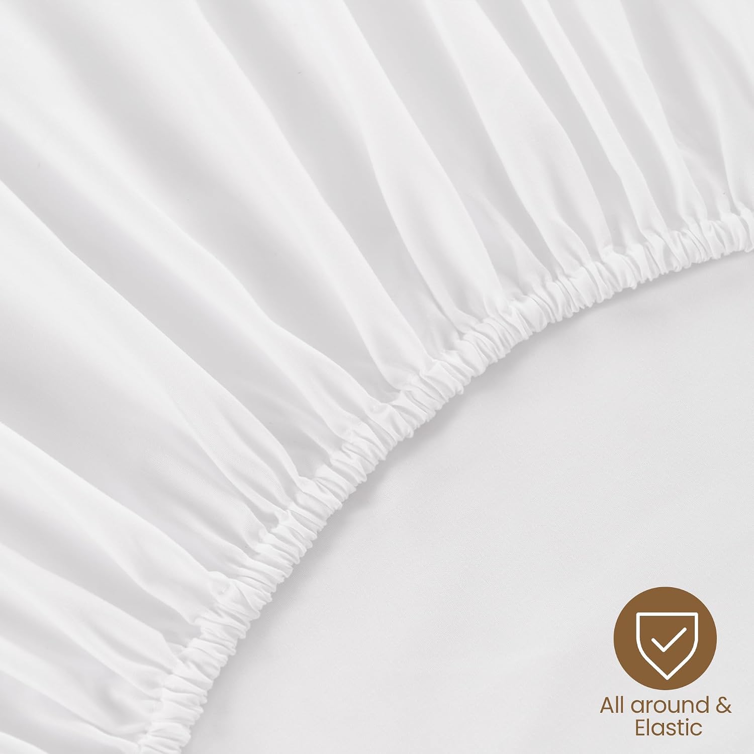 ROSE&RISY White Queen Fitted Sheet, Soft and Breathable for Sleeping, Cooling Fitted Sheets, 16“ Deep Pocket, 1 Pack (White, Queen Size)