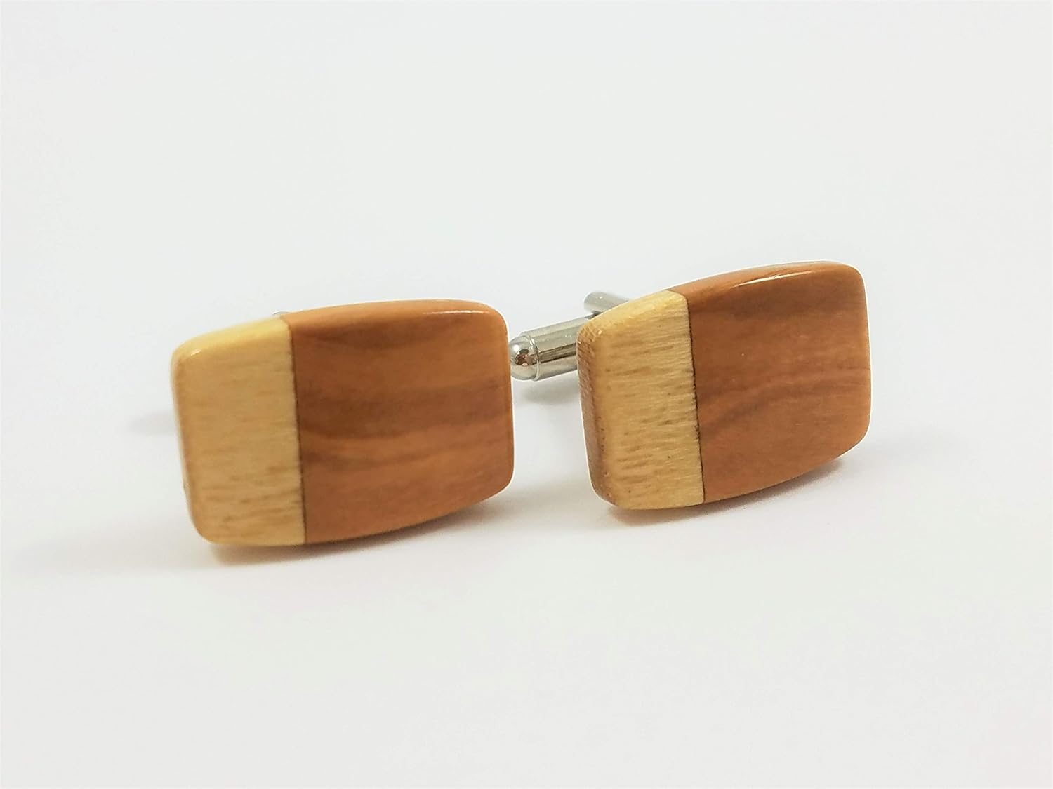 Bethlehem Olive and Acacia Wood Cufflinks, Lapel Pin, Earrings or Tie Bar