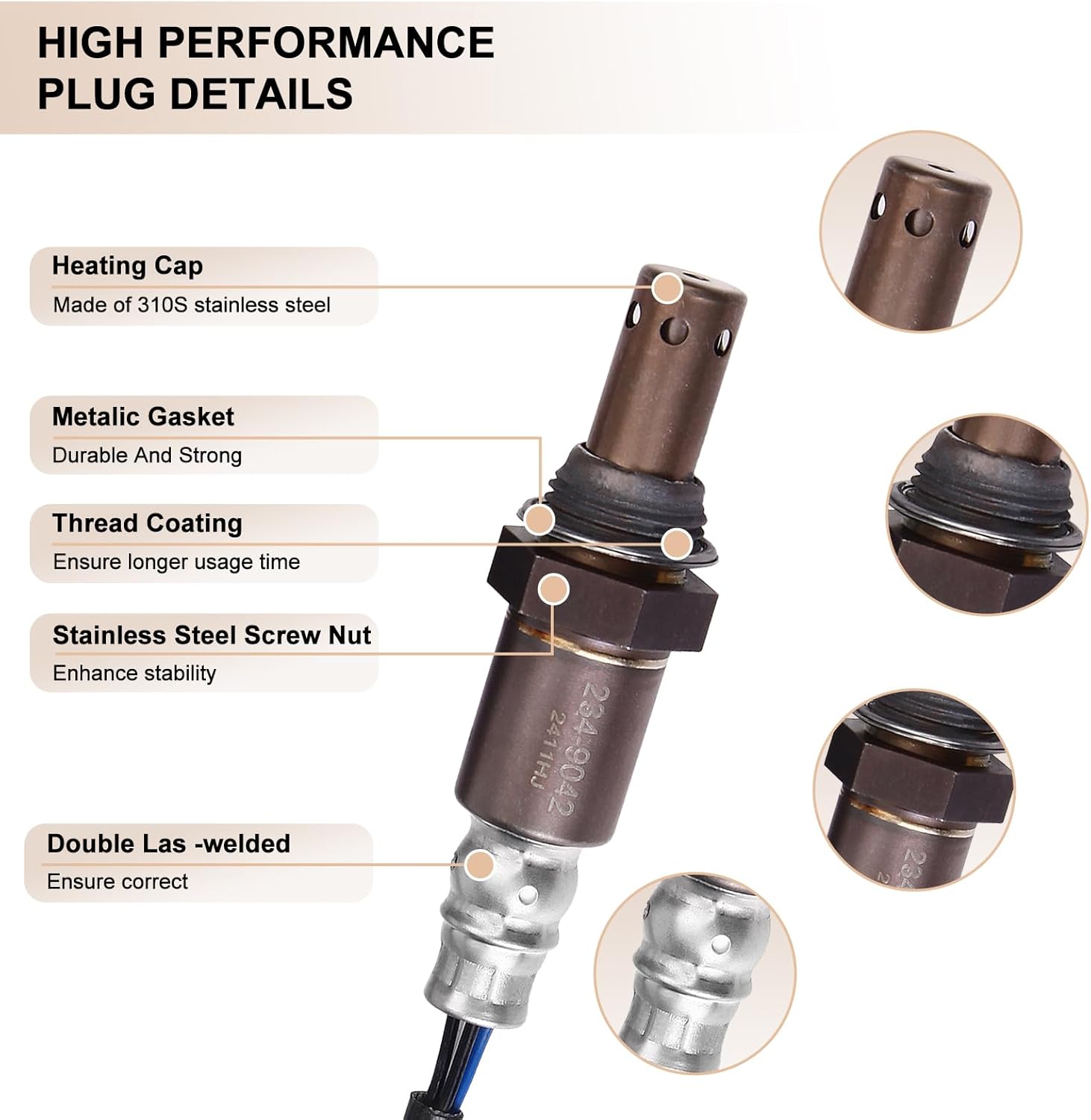 Oxygen O2 Sensor Upstream 234-9042 Downstream 234-4509 234-4168 Fits for Toyota Highlander 2004 2005 2006 2007, for Lexus RX330 2004 2005 2006 3.3L V6 - O2 Sensors Replace 89467-48050 Set of 4