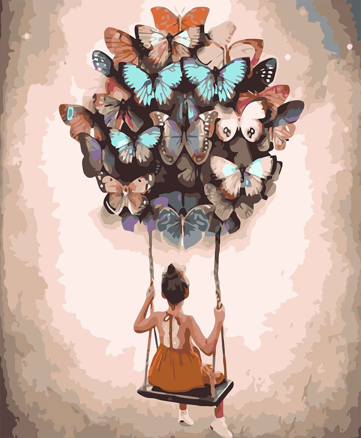 Fan House Pintar por Numeros Adultos, DIY Pintura por Números, Kit de Pintura al óleo de Lienzo DIY para con Pinceles, Paint by Numbers Pigmento Acrílico 40 x 50cm,sin Marco