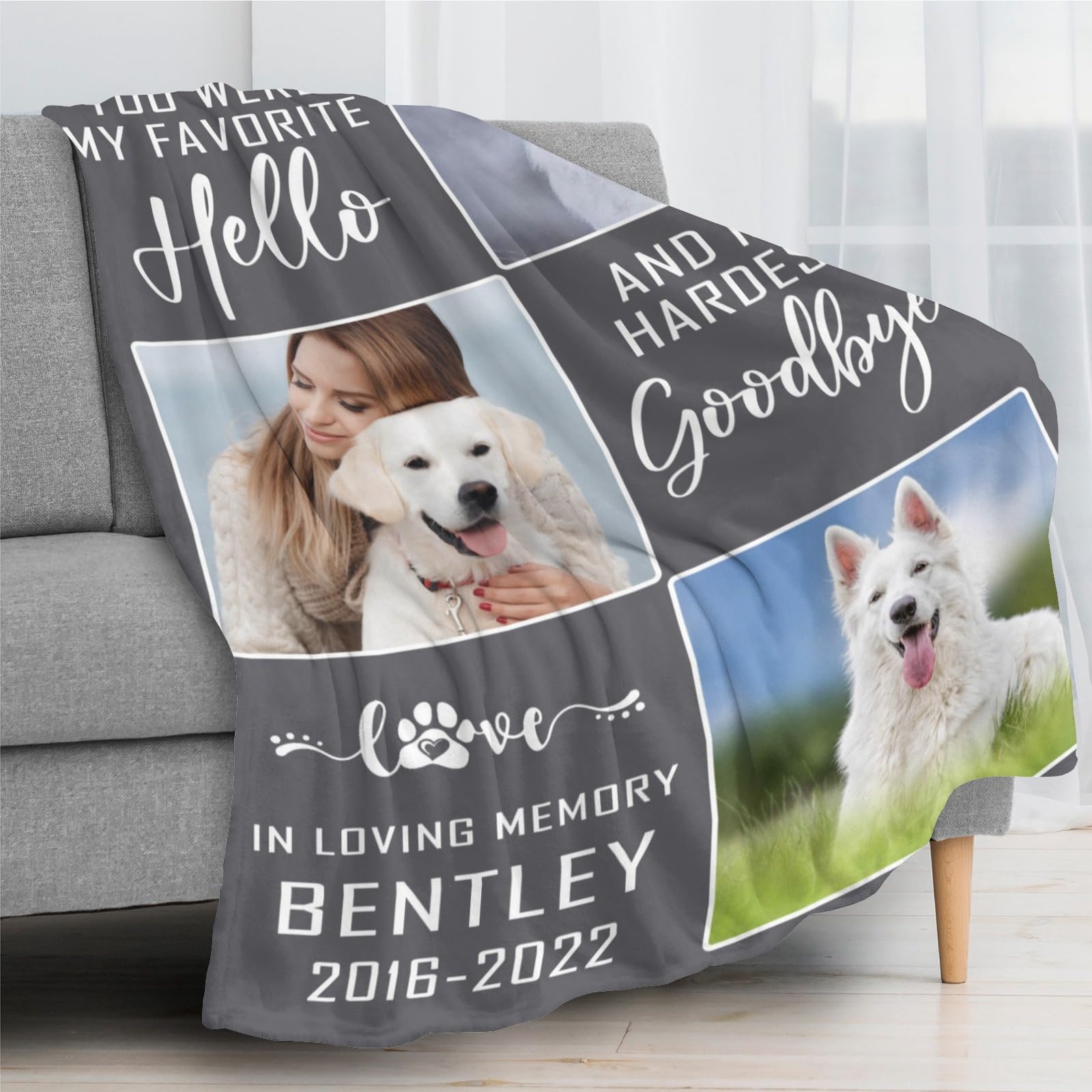 Pet Loss Remembrance Personalized Pet Memorial Blanket - Custom Dog ...
