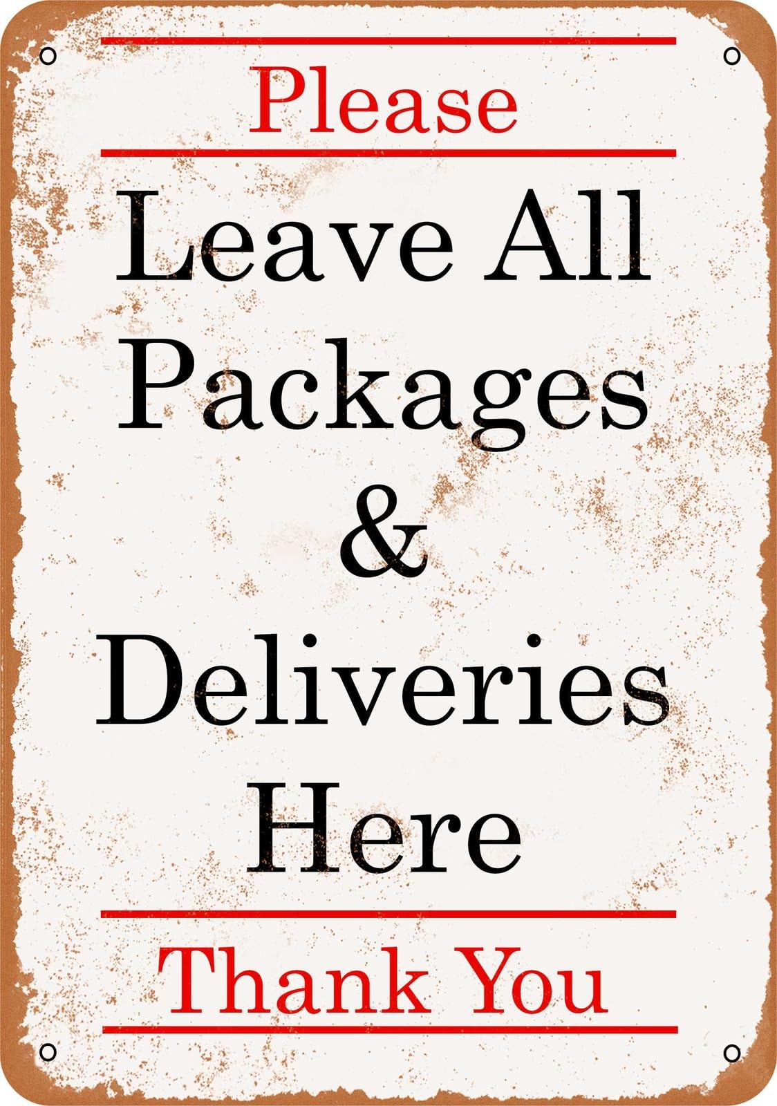 Metal Sign - Please Leave Package and Deliveries Here - Vintage Look home decor