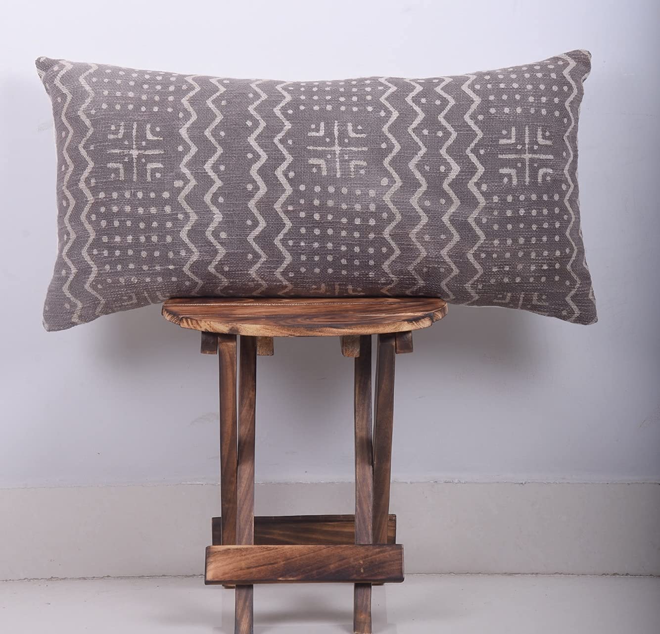 Trade Star 100% Cotton Embroidered Lumbar Pillow Cover | 12x24 Inches Decorative Cushion For Sofa, Bed & Home Decor
