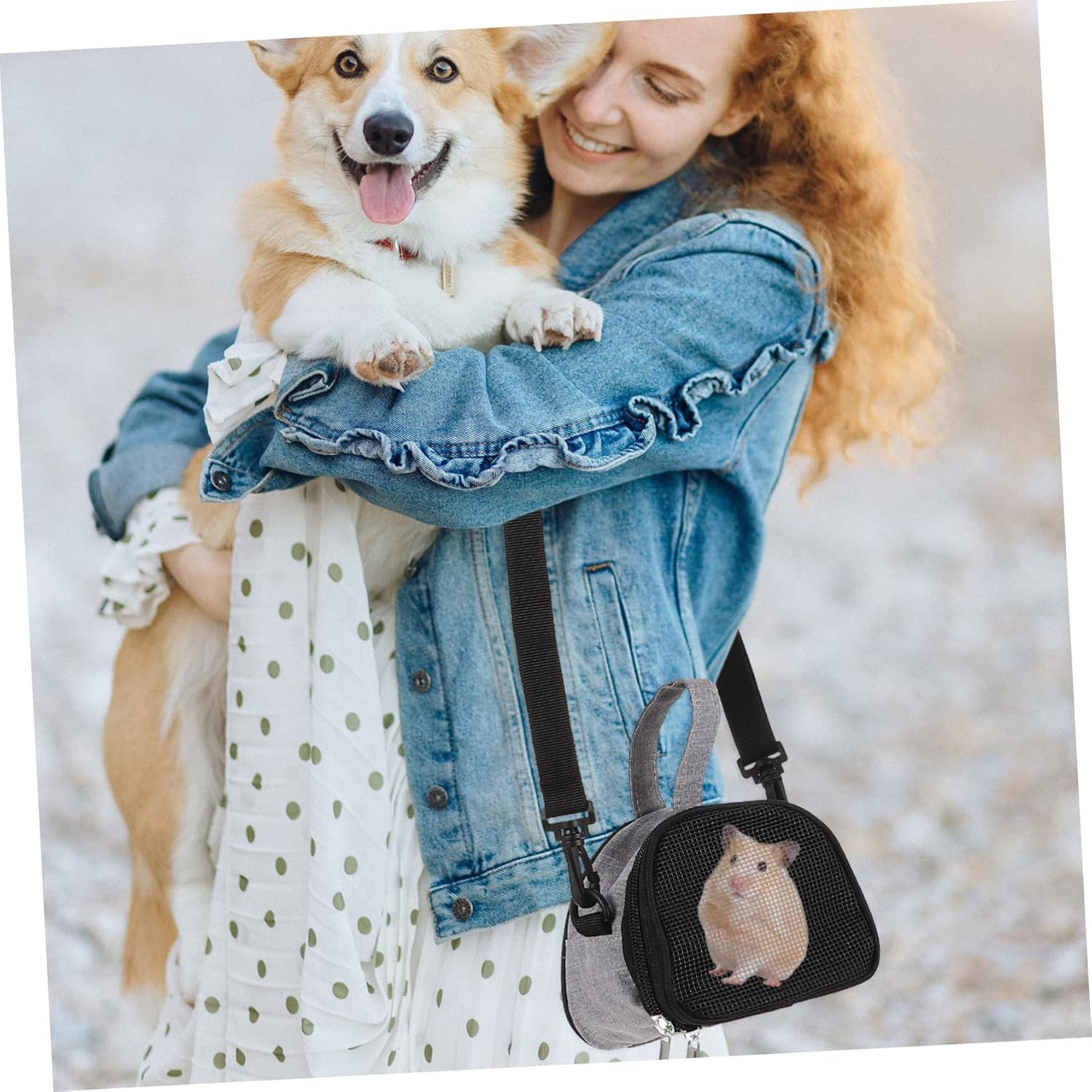 Kisangel 4pcs Breathable Hamster Carrier Oxford Cloth Rat Carrier Shoulder Strap for Travel