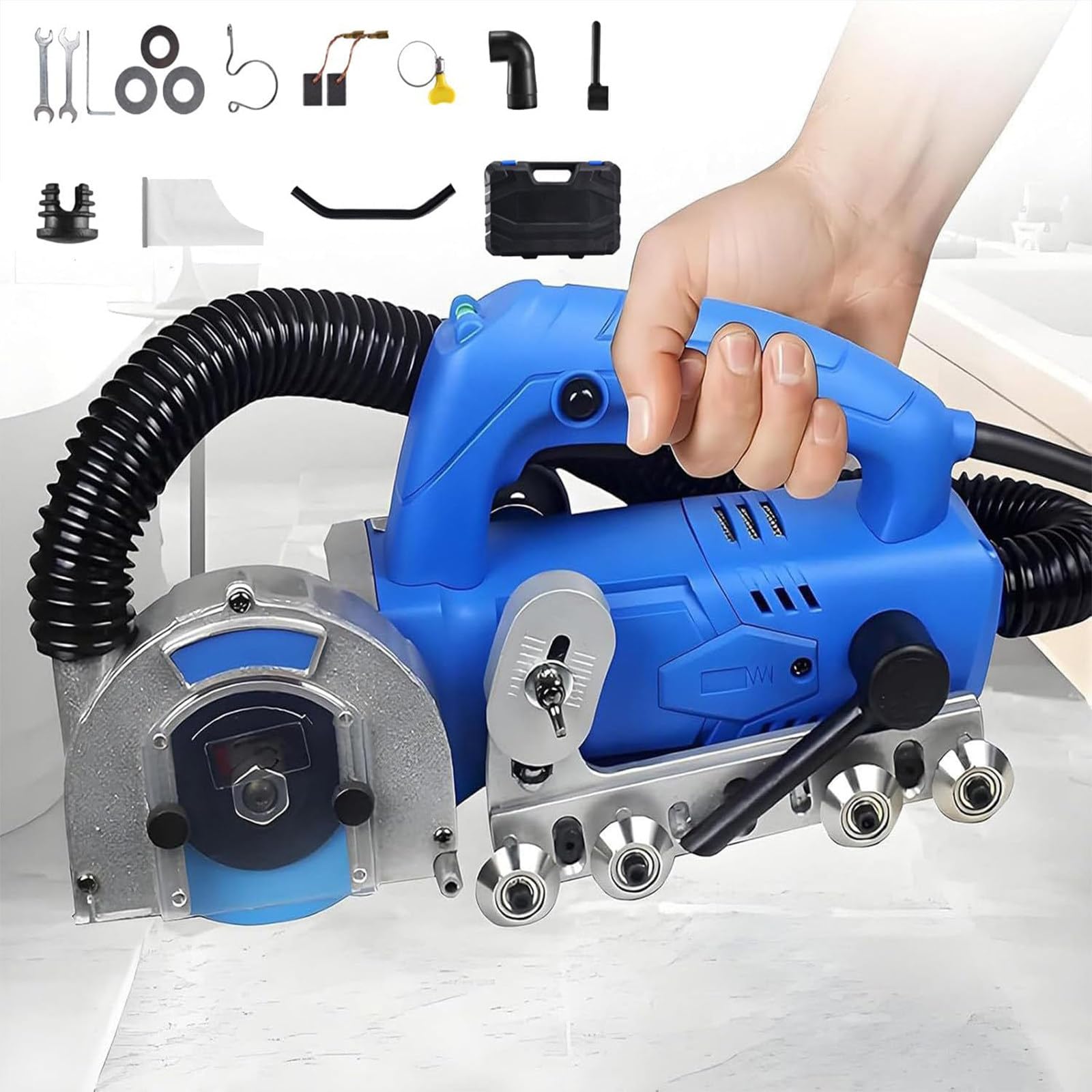 Máquina Limpiadora de Juntas de Suelo 1200W Máquina Removedora de Juntas de Azulejos con Velocidad 9000rpm para Trabajadores Baño Máquina Eléctrica Limpiadora de Juntas D