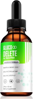 Gluco Delete Drops - Official GlucoDelete Liquid, All Natural Formula to Support Overall Well-Being, and Powerful Blend for Natural Energy, Premium Gluco Delete, Gotas Review (30 Servings)