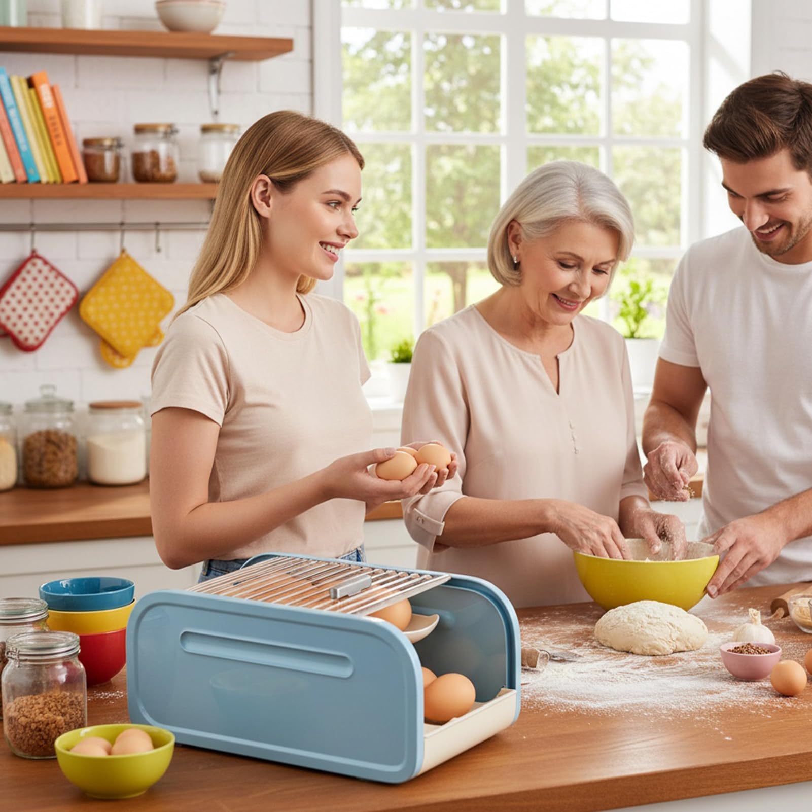 Soporte para huevos para, contenedor de almacenamiento apilable, almacenamiento automático estable de huevos rodantes para refrigerador, organizador del hogar, cocina, despensa, apartamento