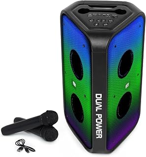 Bluetooth Party Speaker Tronica Trigon Rowdy 50W, with 2 Wireless Karaoke Microphones, RGB Disco Lights, USB, AUX, FM & SD... Price In India