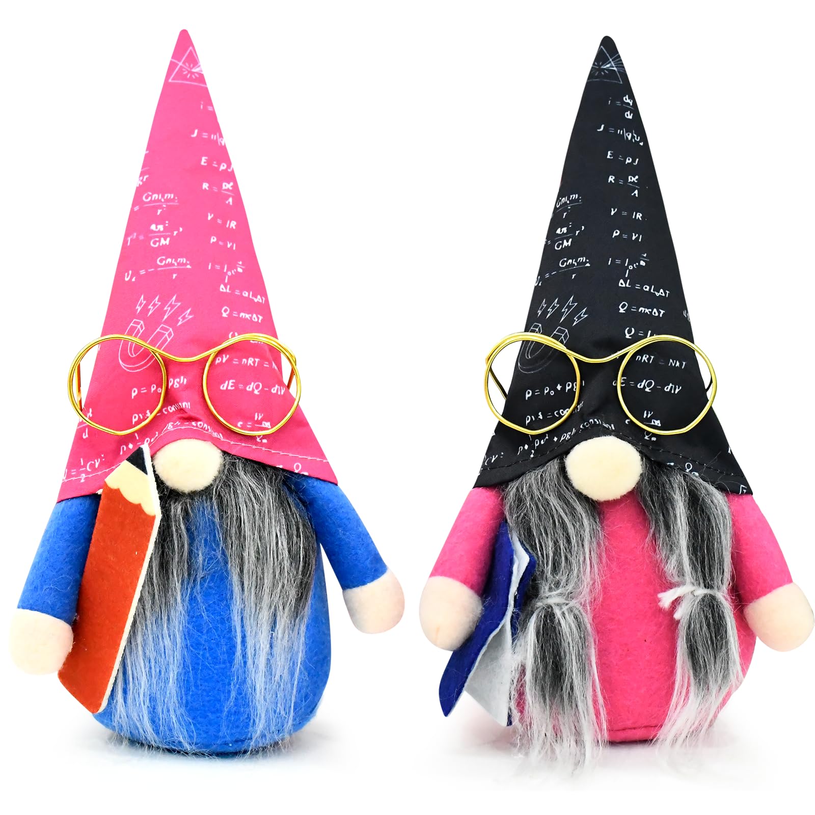 Back to School Gnome Glasses Pencil Swedish, Teacher Appreciation Gifts Idea Gnomes Plush, End of School Year Student Teacher GiftsDecorations for Home Tier Tray