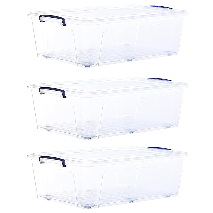 Buy Superio Under Bed Storage Containers with Wheels (3 Pack), Flat