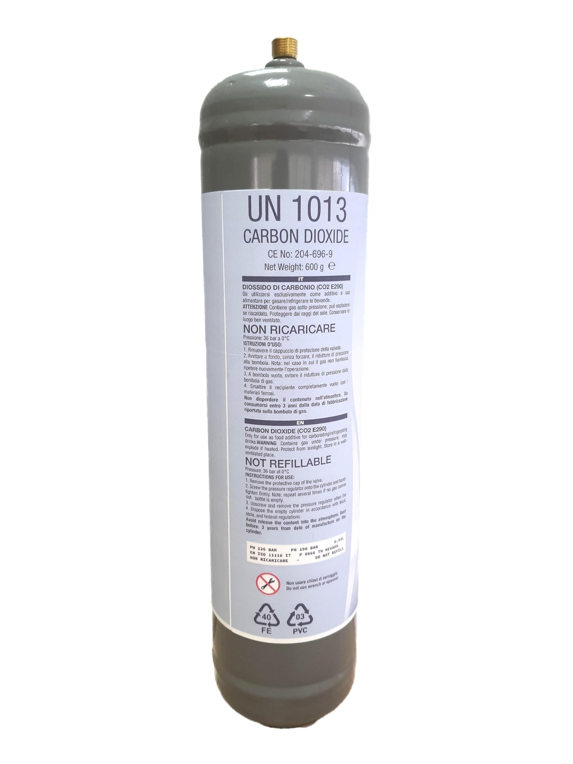 Bombole CO2 GASFRIGO® Per Gasatore Acqua Frizzante - 600 Gr Usa E Getta, Attacco M11x1, Confezione Da 3 - Foto 9