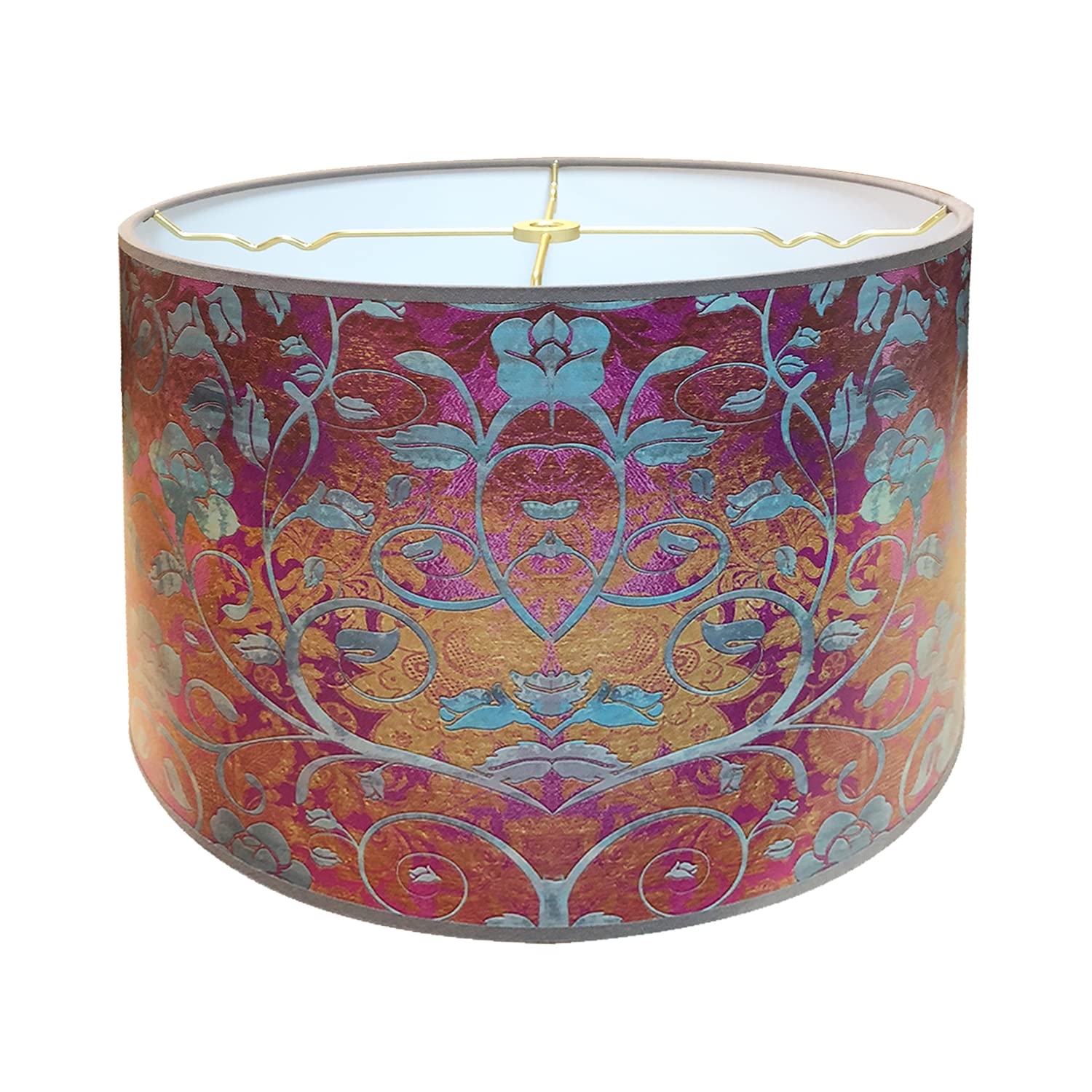 Royal Designs, Inc. Trendy Decorative Handmade Lamp Shade, Made in USA, 10in, HBC-8074-10, Raspberry Lotus