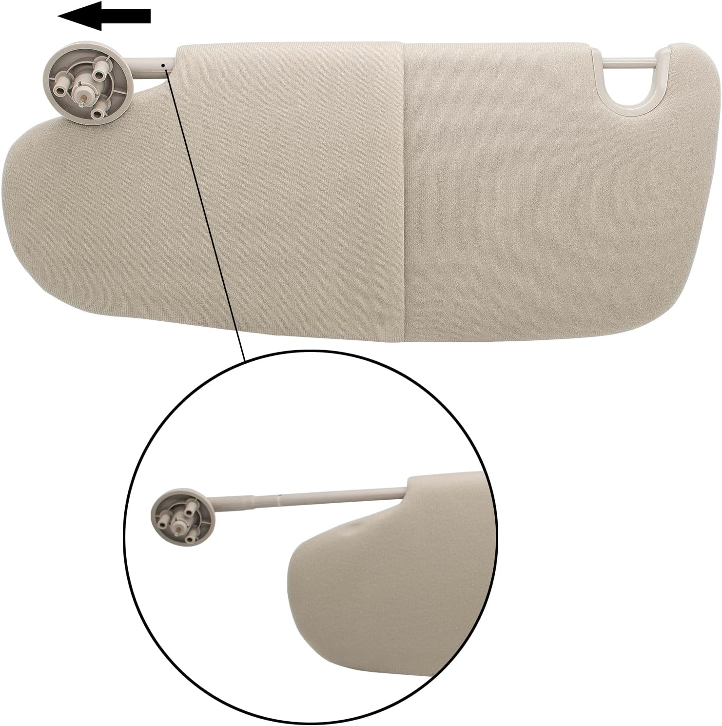 NHILES Left Driver & Right Passenger Sun Visor Compatible with Dodge Ram 1500 2500 3500 2002 2003 2004 2005 2006 2007 2008 2009 Sun Visor Replacement Number 1CT11TL2AA 1CT18TL2AA Color: Beige