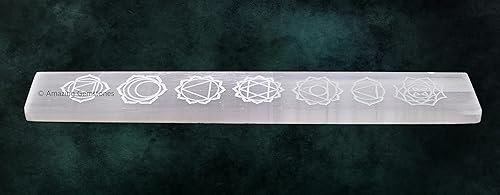 Miniatura 3 de Placa de carga de cristal de selenita Amazing Gemstone para cristales y piedras curativas, placa de cristal de selenita de 7.5" grabada, soporte de