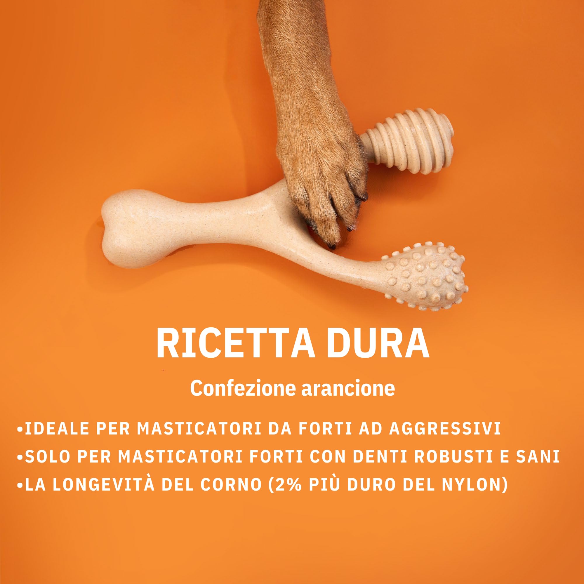 BetterBone - Giocattolo per cani da masticare – Large Hard Classic – Veggie Ossa da masticare per cani senza nylon e OGM a base di cellulosa – Giocattolo da masticare extra duro – gusto neutro – Senza