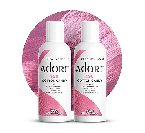 Miniatura 1 de Adore Tinte semipermanente para el cabello, vegano y libre de crueldad, 4 onzas líquidas, 190 Cotton Candy (paquete de 2)