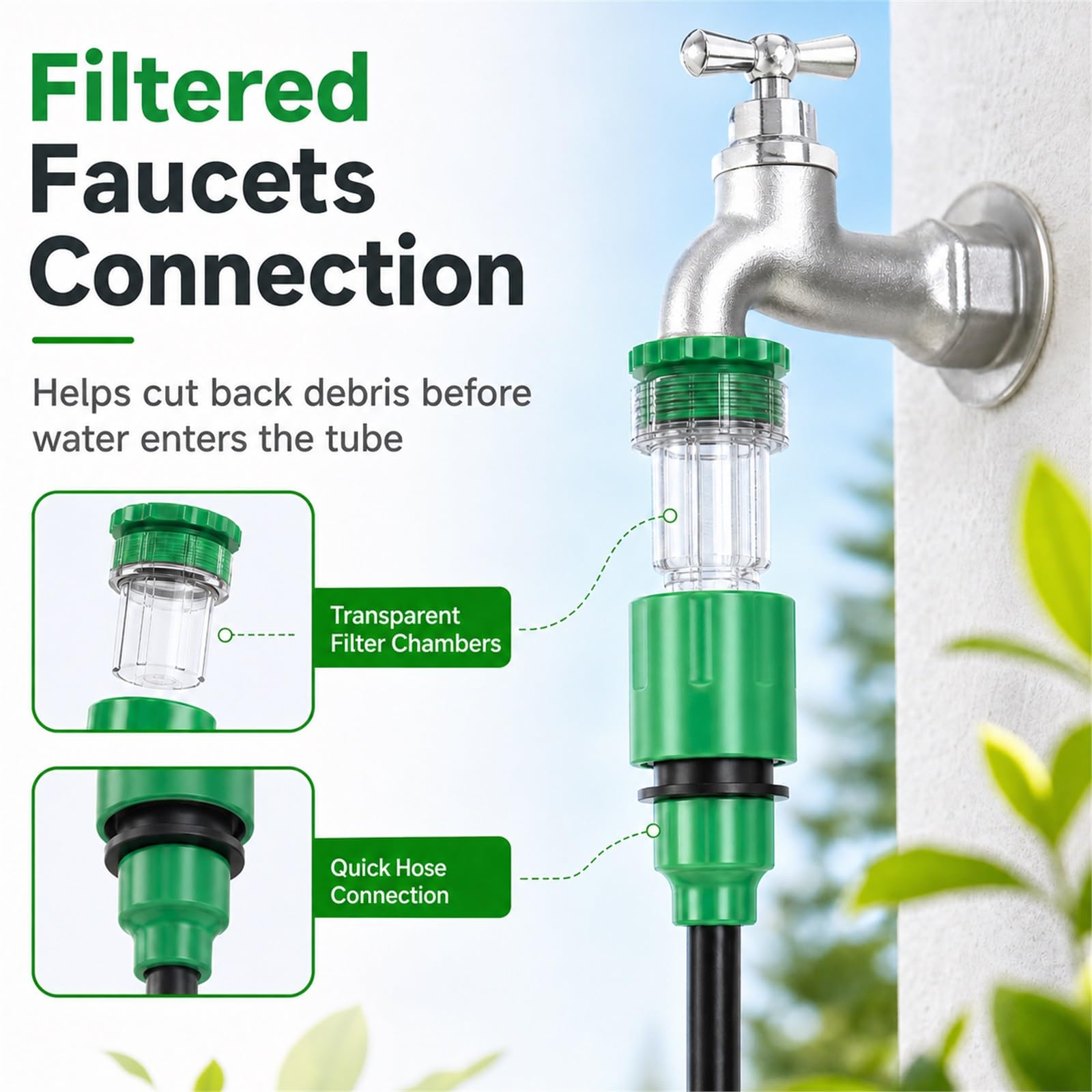 Kit Irrigazione A Goccia,Nebulizzatore per Terrazza Esterno,Sprinkler Irrigazione System,Wear-Resistant,Easy To Install,Suitable for Patios And Potted Plants
