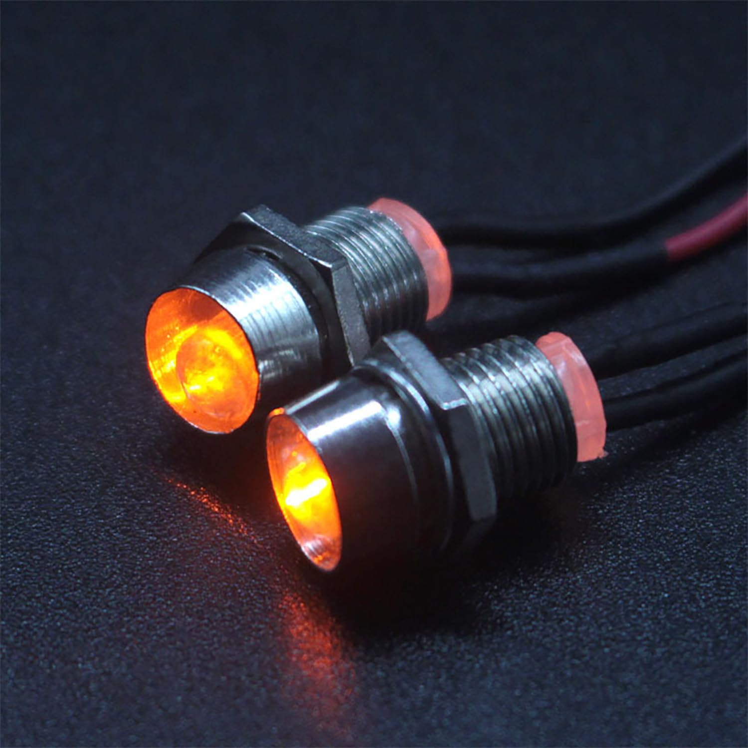 RC LED Light Kit,KINGCOO RC Car Headlight Taillight LED Light Bright Spotlight Roof Lamp for 1/10 1/8 1/12 1/18 RC Crawler Drift Car Truck DIY Parts Retrofit Accessories (Yellow, 2LED)
