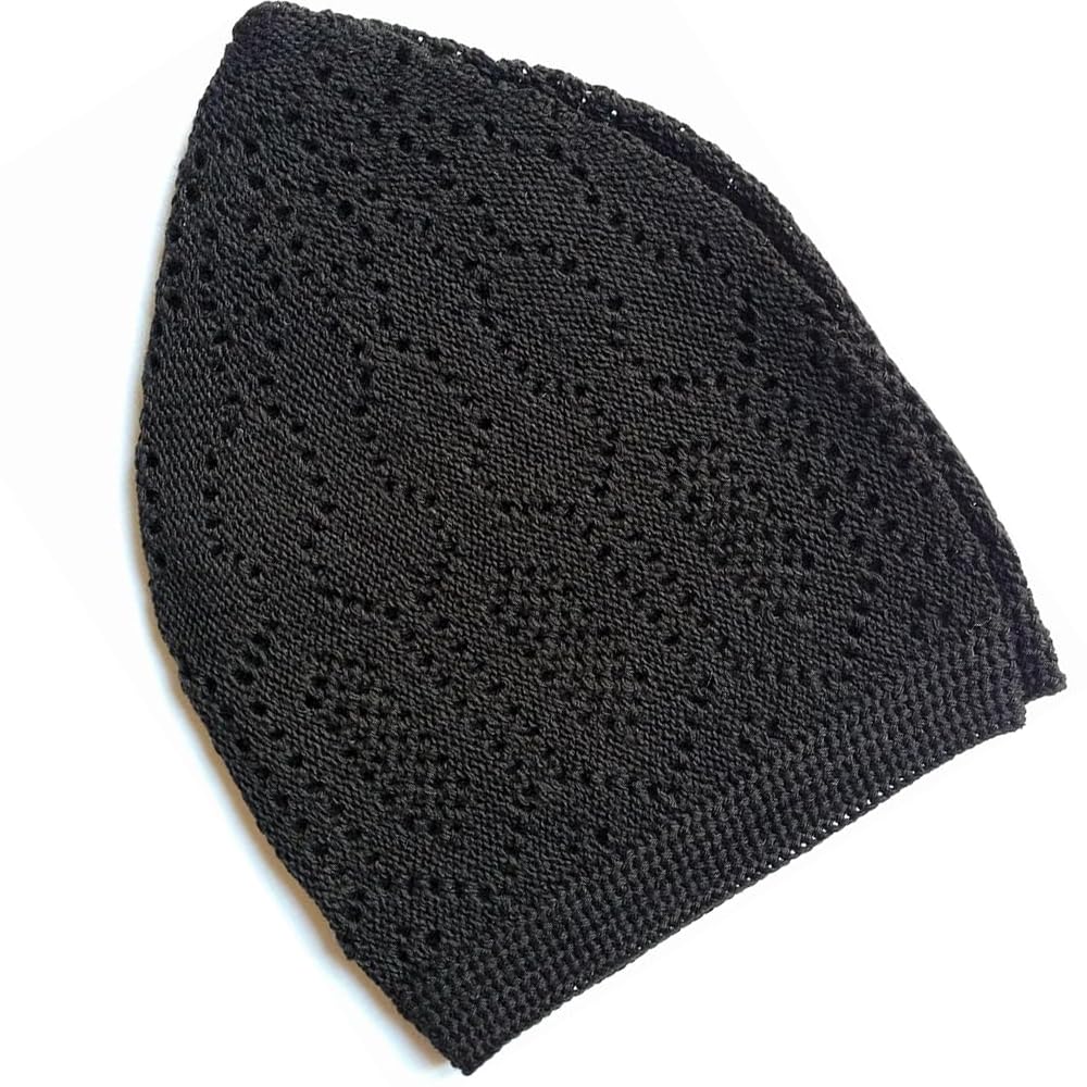 Bmlimited Men's Black Bml Skull Cap 1 X Muslim Kufi Islamic Prayer Hat Breathable And Light Weight Head Wear Topi