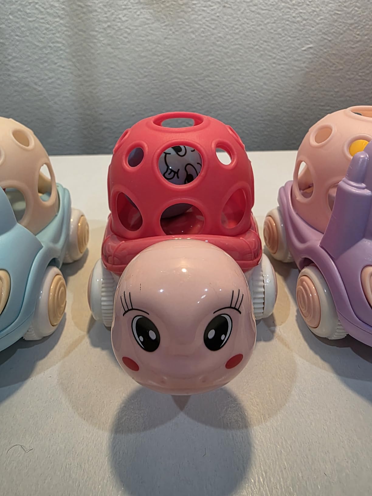 Baby Girl Toy Cars for Toddlers 1-3, Push and Go Rattle Cars for Baby ...