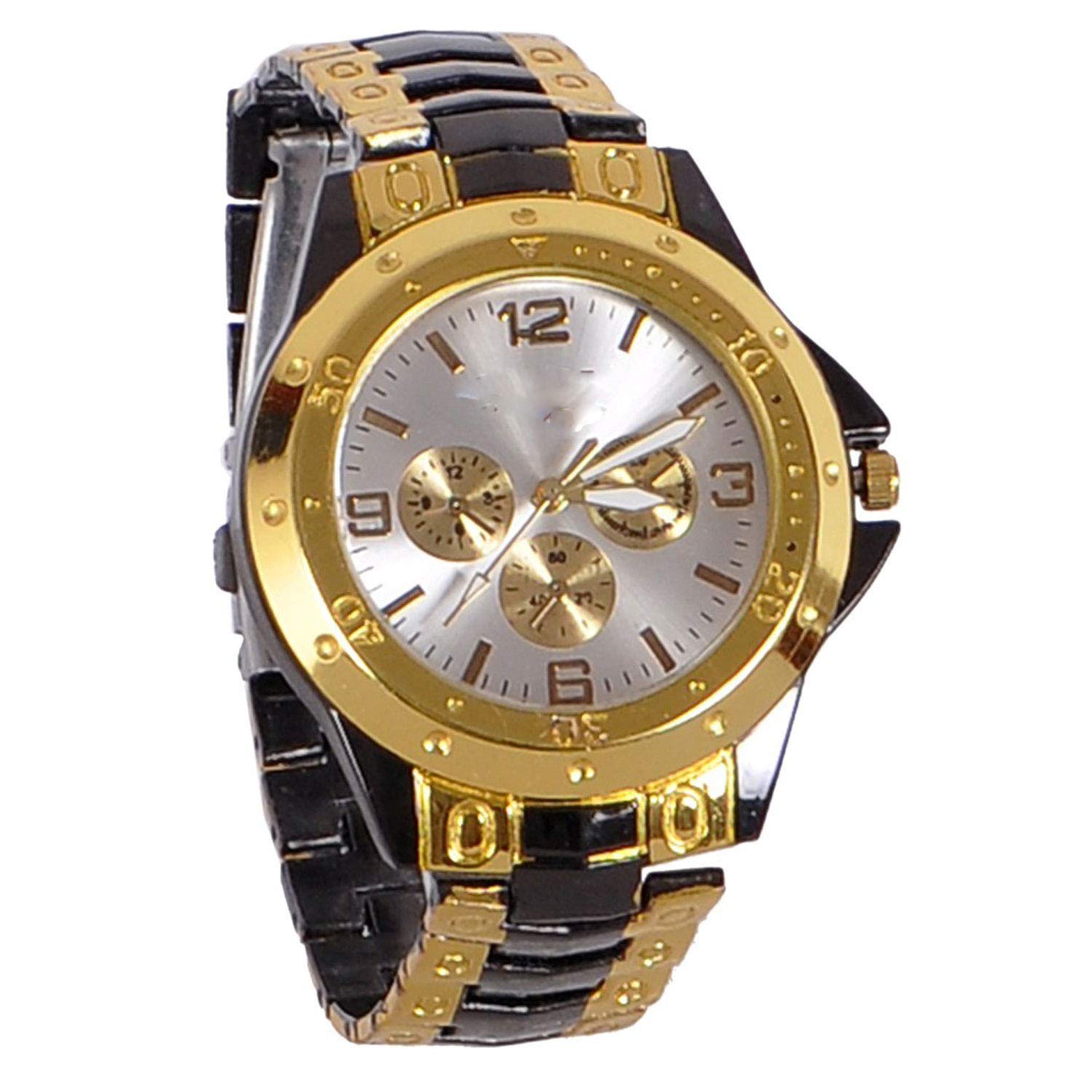 Acnos® Premium Silver Dial Analogue Watches for Men Pack of - 1 R-Black Gold in Silver Dial (B085FYQ28L) Amazon Price History, Amazon Price Tracker