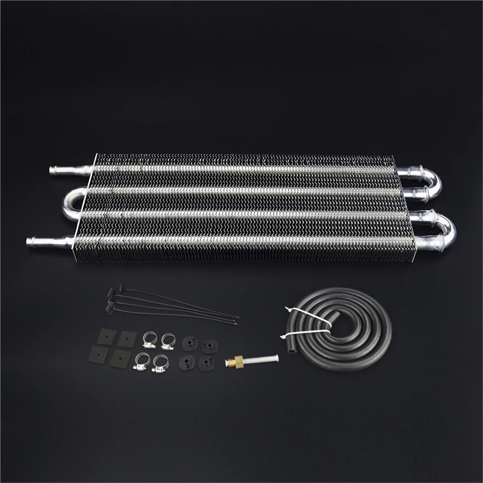 filtr powietrza do wnętrza Uniwersalny zestaw chłodnicy oleju skrzyni biegów 305X127X19,05 z 4 rzędami aluminiowymi/konwerterem chłodnicy automatycznej/manualnej Filtr powietrza kabinowego(Silver)