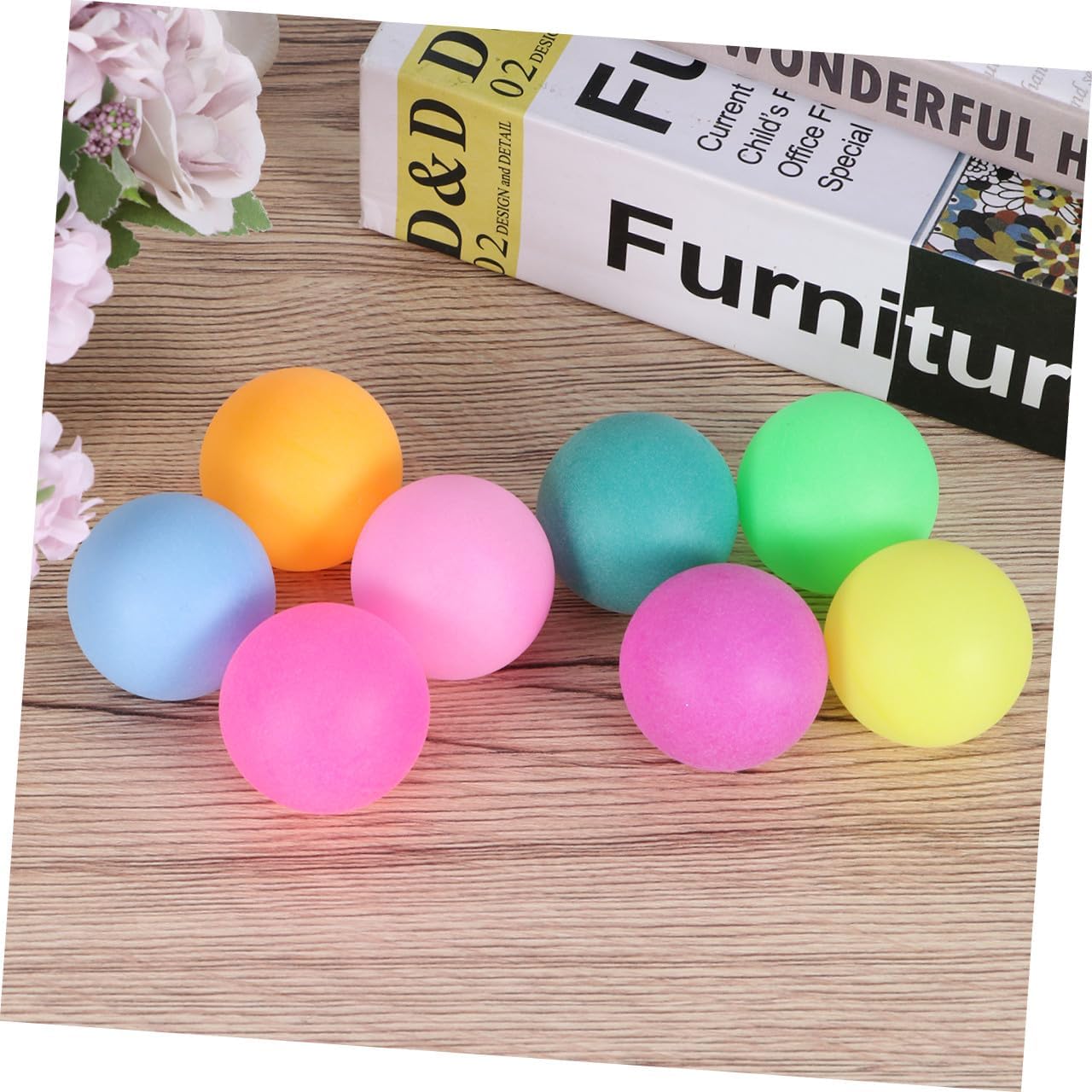 UKCOCO Colorful Seamless Table Tennis Balls for Party Games Training Durable Mixed Color Balls for Pong