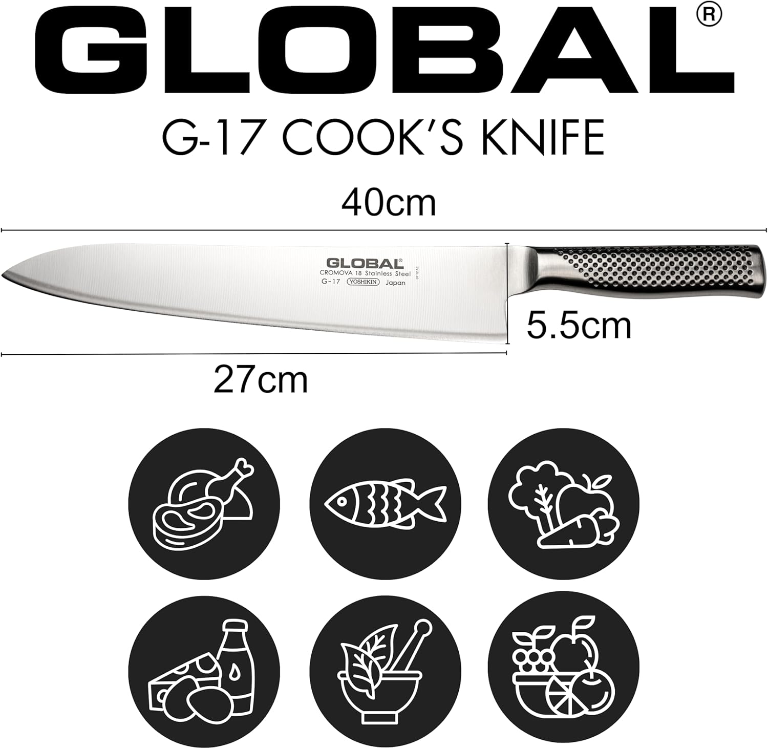Global Chef’s Knife G-17, 10"