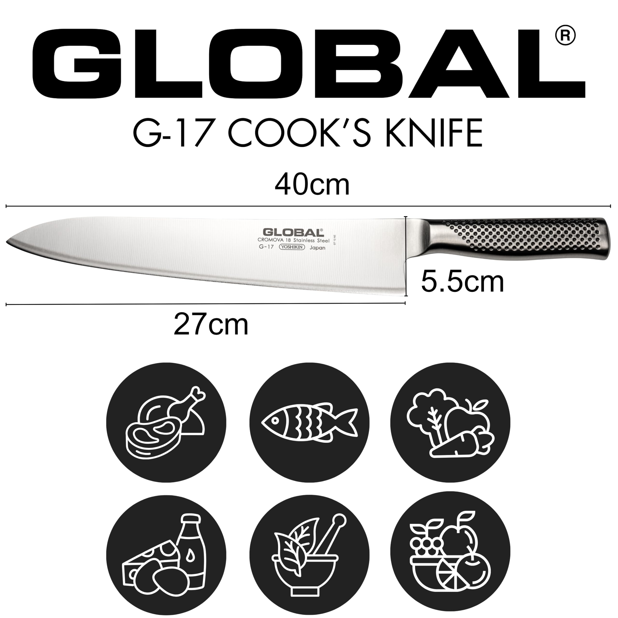 GLOBAL G-17 27cm シェフナイフ Global G-17: 27cm Cooks Knife