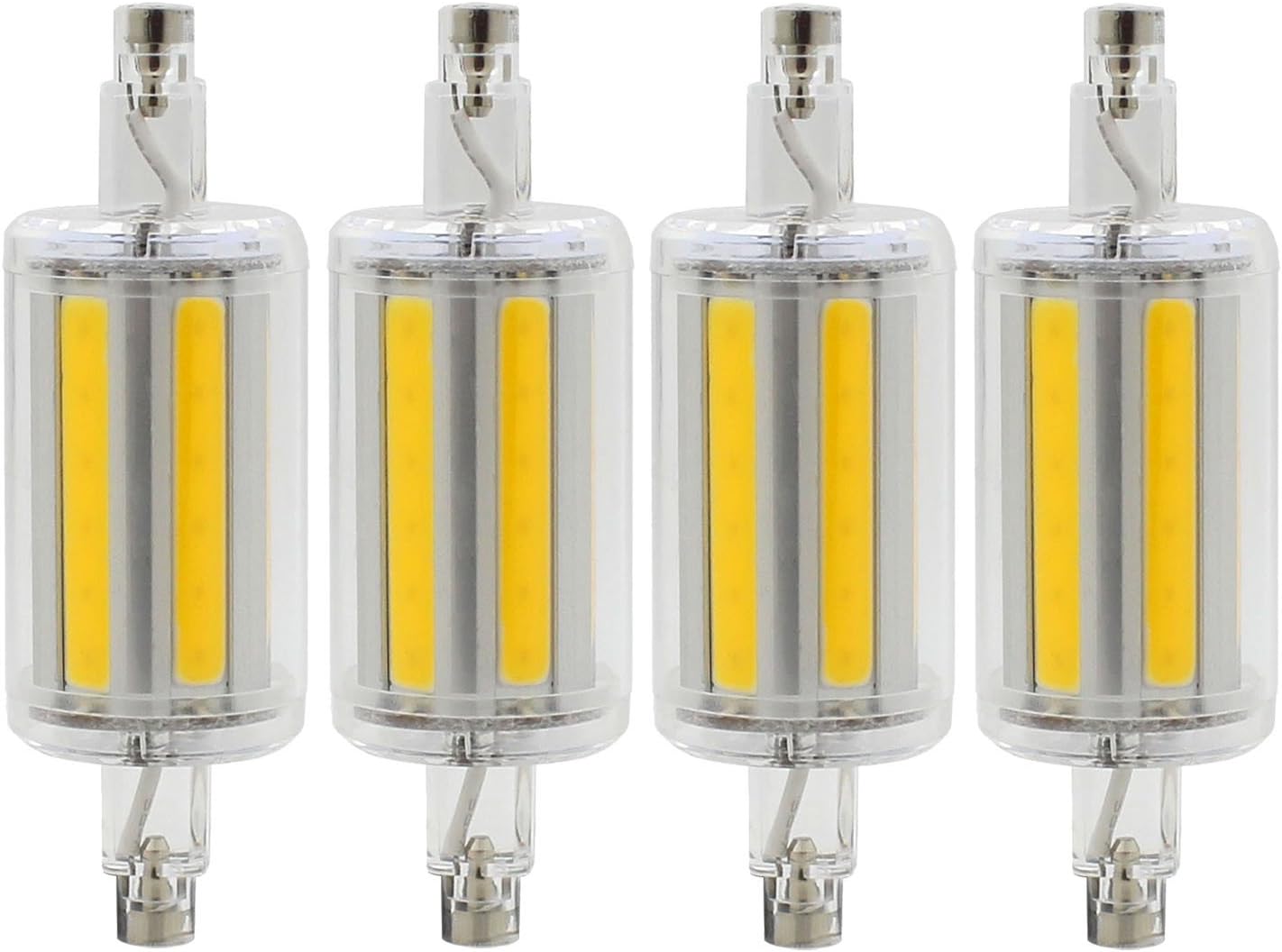 R7S 78mm COB LED Bulbs - Warm White 3000K - 8W / 500LM - Not Dimmable - AC85-265V - J Type Double Ended 70W R7S J78 Halogen Bulb Replacement (Pack of 4)