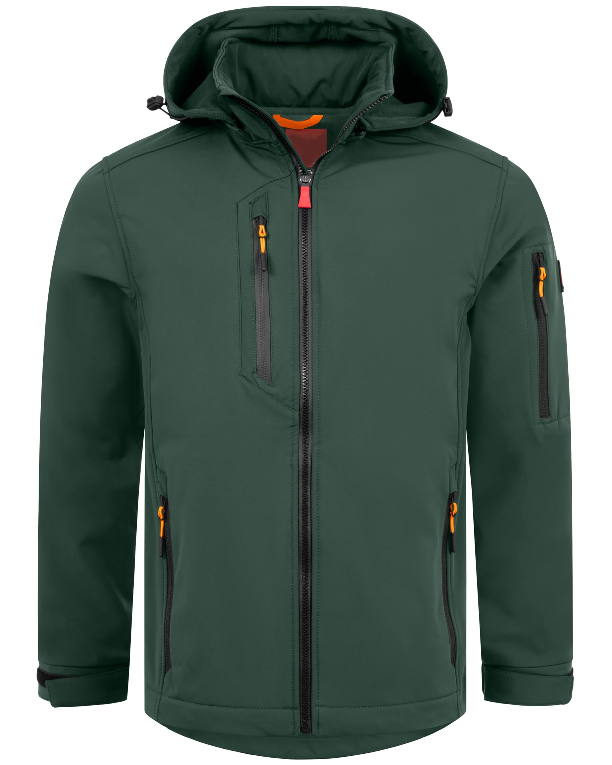 Herren leichte Softshelljacke - wasserdicht & atmungsaktiv - Outdoorjacke mit abnehmbarer Kapuze - winddicht & Stretch - funktionale Wanderjacke mit vielen Taschen - Arbeitsjacke Größen S-5XL