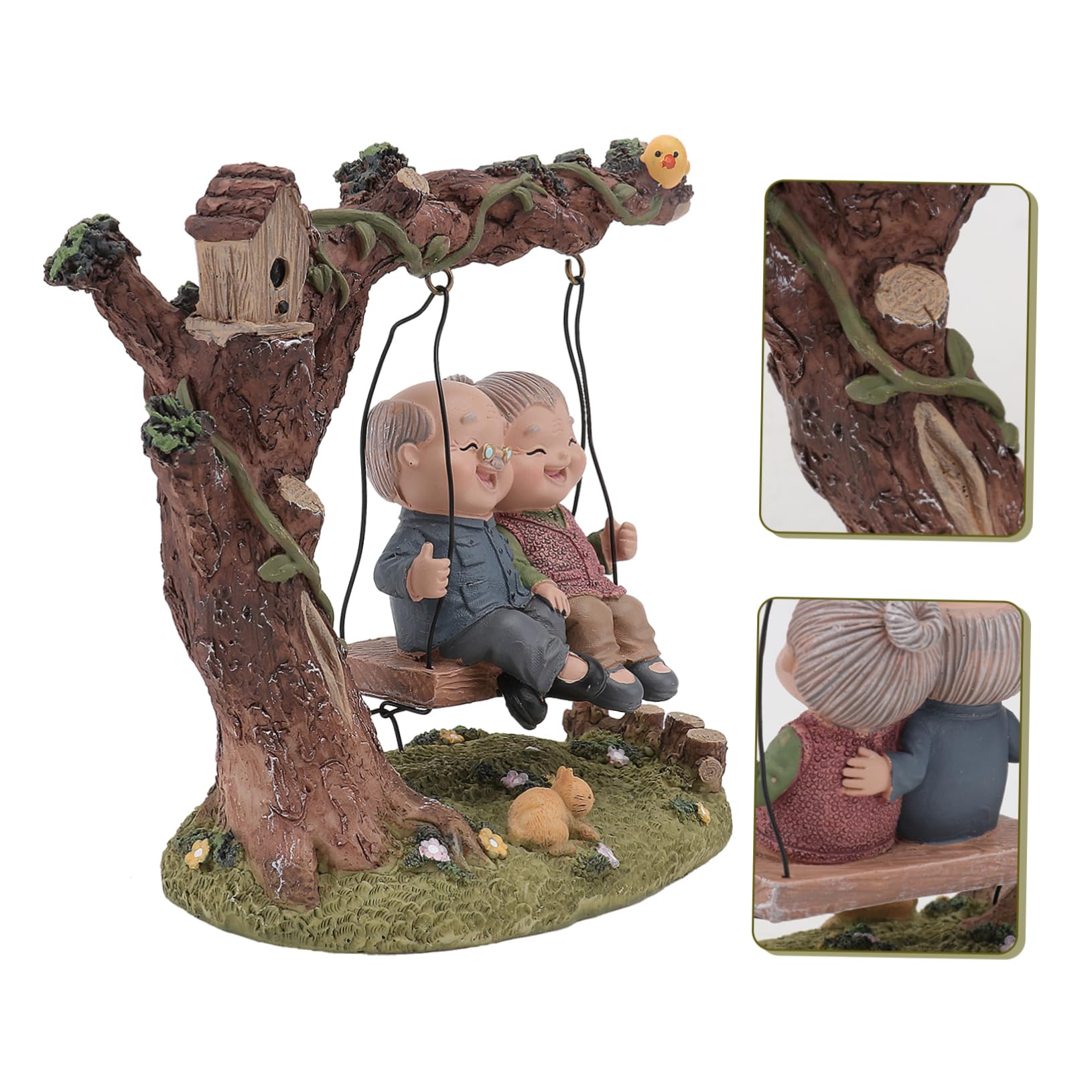OUNONA Handgefertigtes Harzornament für Ehepaar Desktop Dekoration und Heimschmuck als Hochzeits oder Jubiläumsgeschenk Zufällige Farbe
