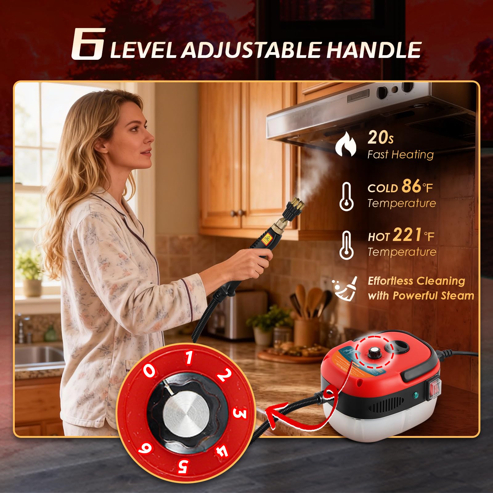 Nettoyeur vapeur portable haute pression pour le nettoyage des joints et du carrelage - Nettoyeur vapeur portable pour voiture - Mini nettoyeur vapeur haute température pour la maison