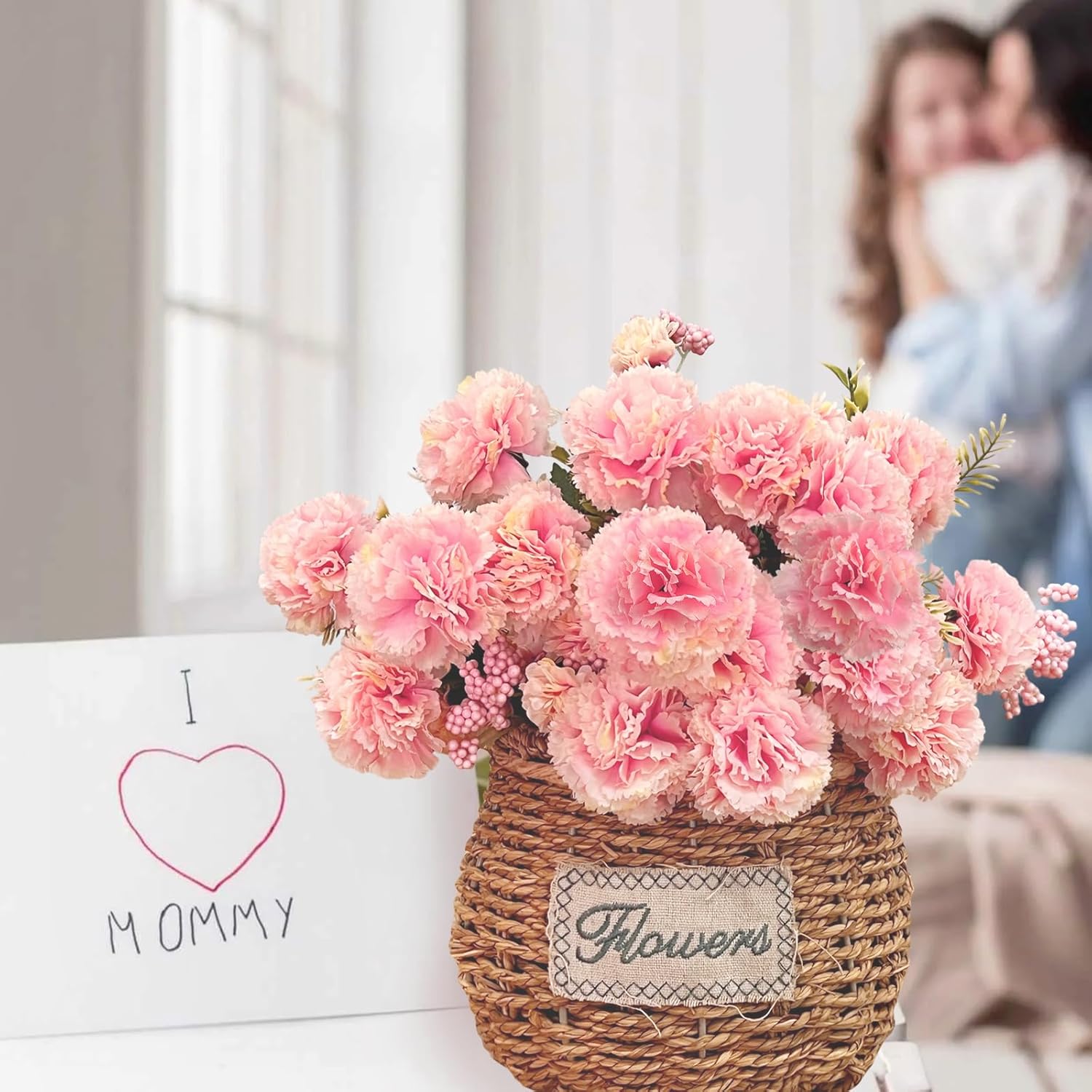 SNAIL GARDEN 16 Large Blooms Artificial Carnations Bulk with 24 Mini Blooms,Silk Pink Carnations Artificial Flowers with 2 Sizes Blooms & Leaves for Mothers Day Wedding Home Decor - Image 7