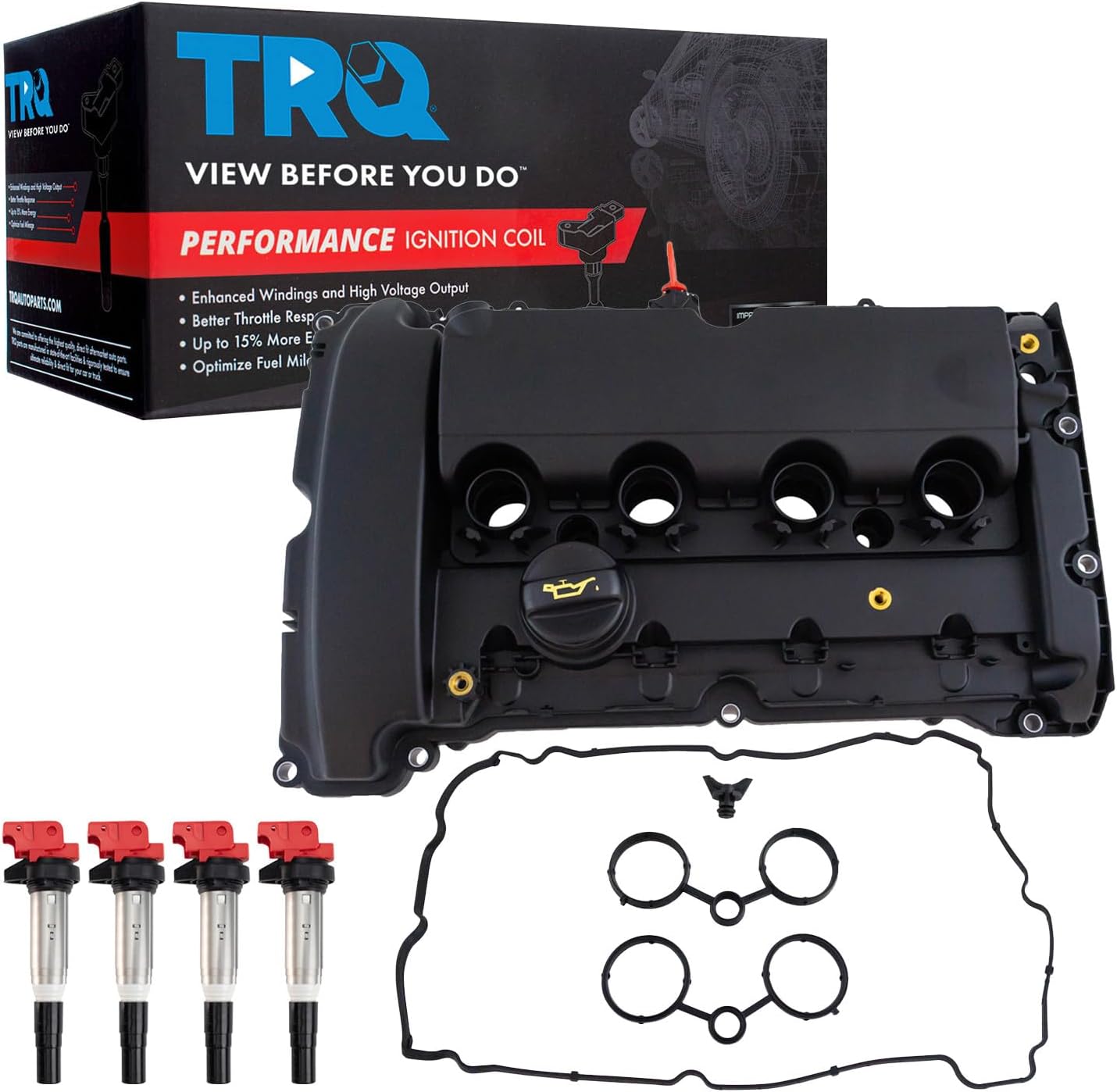TRQ Ignition Coil Kit 5 Piece High Performance Compatible with 2007 Mini Cooper