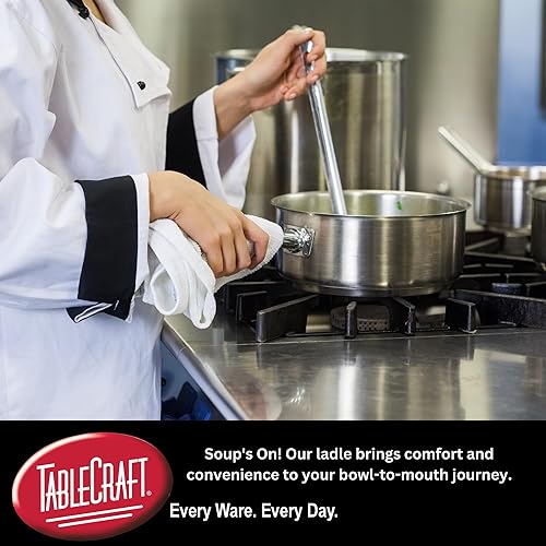 Miniatura 7 de Tablecraft Cuchara cucharón con boquilla, utensilios para servir sopa, ponche, salsa, salsa, mango hueco de acero inoxidable, uso profesional y