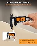 HARDELL Rechargeable Digital Caliper, 6" Plastic Calipers with Large Orange Screen (Non-Backlit), Inch/mm, Auto-Off Micrometer – Everyday Caliper Measuring Tool for Woodworking, (Orange)