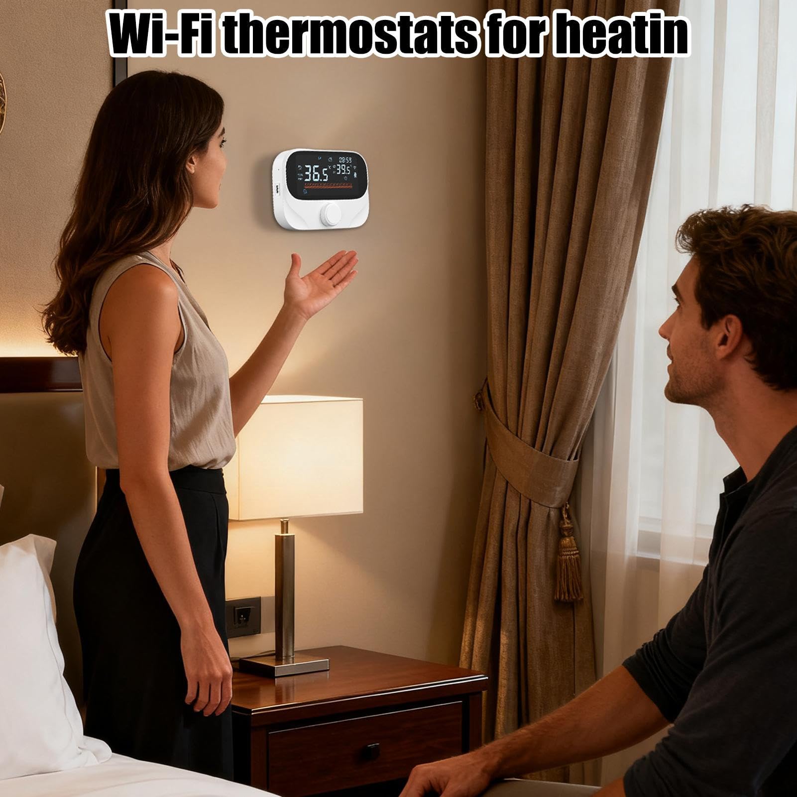 Smart Home Thermostat Programmierbare App Und Sprachsteuerung Sensor | Heizungstemperatur-Überwachungsgerät für Heizkessel Gewächshaus Wohnmobil Büro Zuhause Schlafzimmer Wohnzimmer