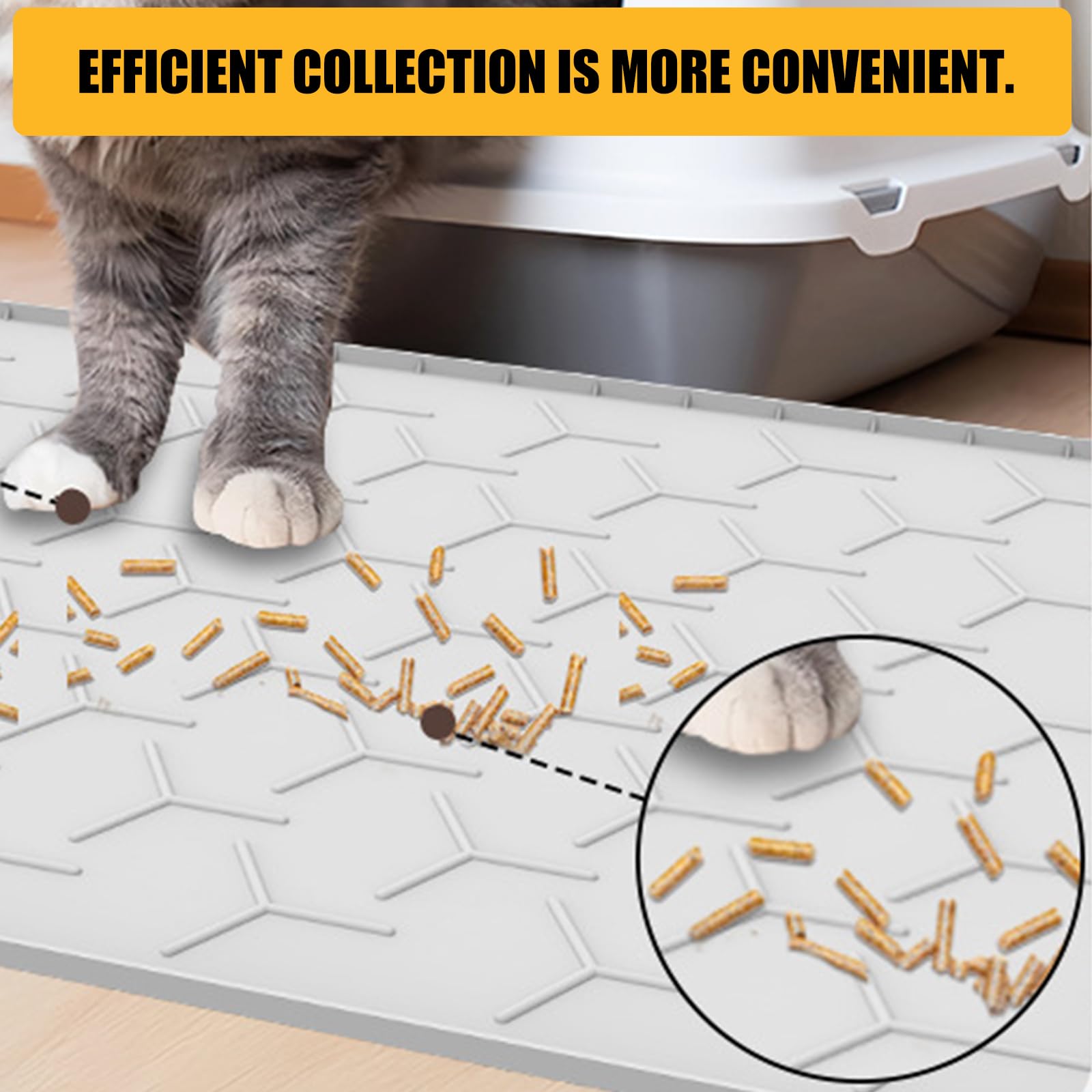 Générique Tapis de litière antidérapant pour Chats, Protection Contre Les déversements d ' Aliments pour Animaux de Compagnie, Facile à Nettoyer, Tapis de Multifonctionnel pour Maisons, Alimentation