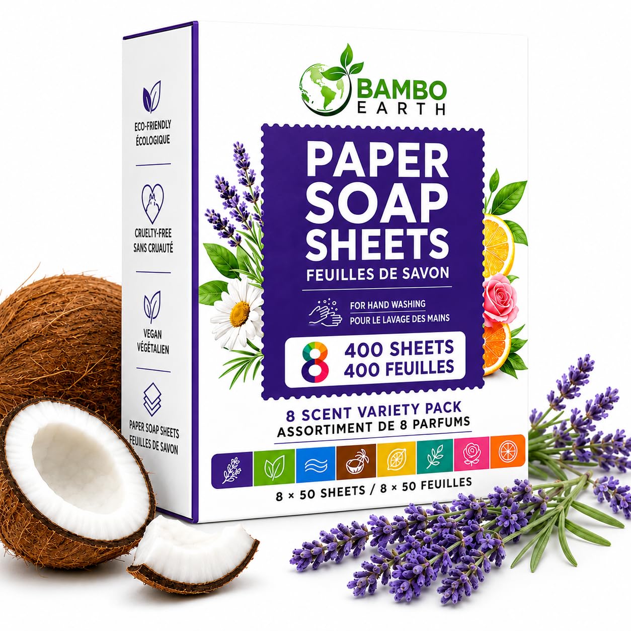 Paper Soap Sheets for Hand Washing - Soap Sheets for Traveling - Portable Antibacterial Variety Pack