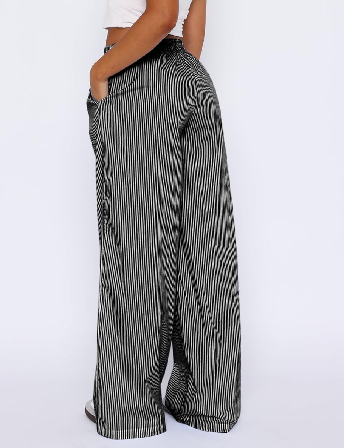 LOMON Womens Striped Gingham Boxer Pants Spring Summer Pajama Lounge Pj Casual Plaid Trousers Y2K Beach Bottoms with Pockets - Image 4