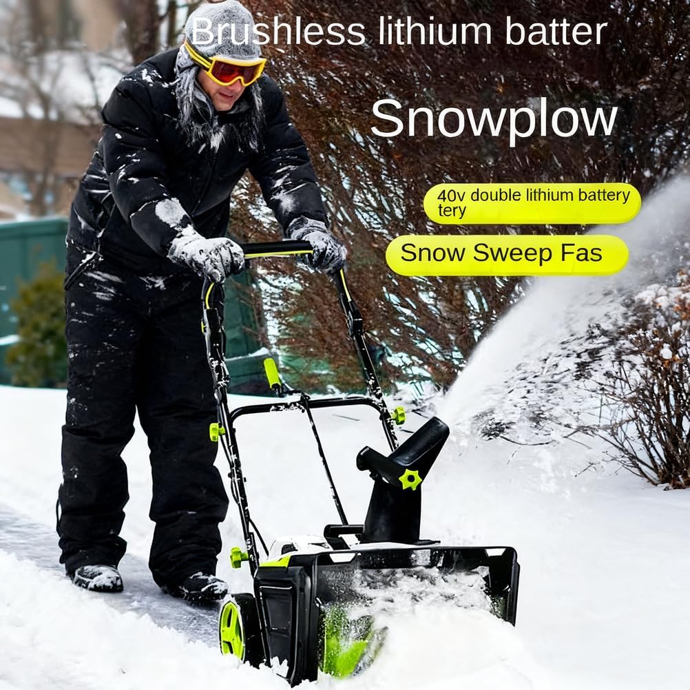 Cordless Snow Shovel 40v Battery Powered Snow Thrower Auxiliary Handle DIY Snow Blower