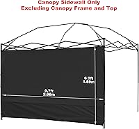 Vista 2 de Toldo Parasol Pared Lateral para Gazebos Carpa Impermeable para 10x10ft Pop up Pierna Recta Exterior 1 Pieza Nuevo Solo Negro