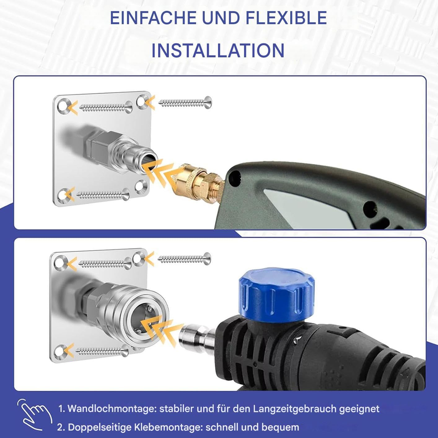 Hochdruckreiniger Wandhalterung | Schnellkupplung Schaumkanonen Halterung,Multifunktional Halterung Für Garage Werkstatt Garten Haus Autowaschanlage Außenbereich