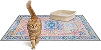 Lovewag Cat Litter Mat 2 Pack - Extra Large 36x48 Waterproof Non-Slip Trapping Mats, Machine Washable Easy Clean (Marmalade Sunshine)
