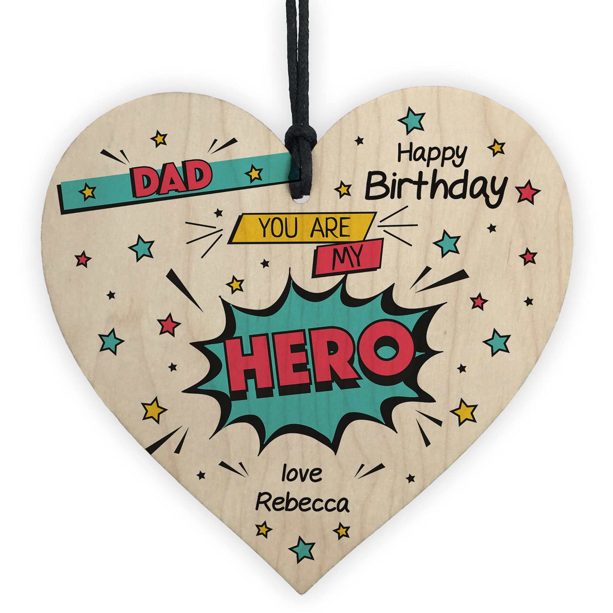 Birthday Gift For Dad Superhero Plaque Personalised Heart Gift From Daughter Son
