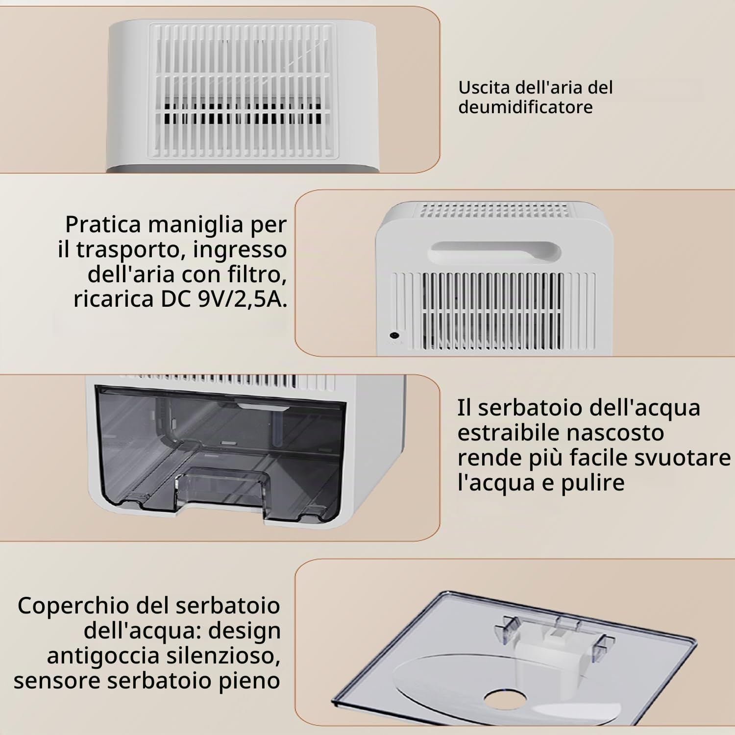 Deumidificatore Casa, 1200ml Deumidificatore Elettrico Portatile con Modalità Sleep, Timer, Spegnimento Automatico e Luce Atmosferica RGB, per Camera da Letto, Bagno, Armadio