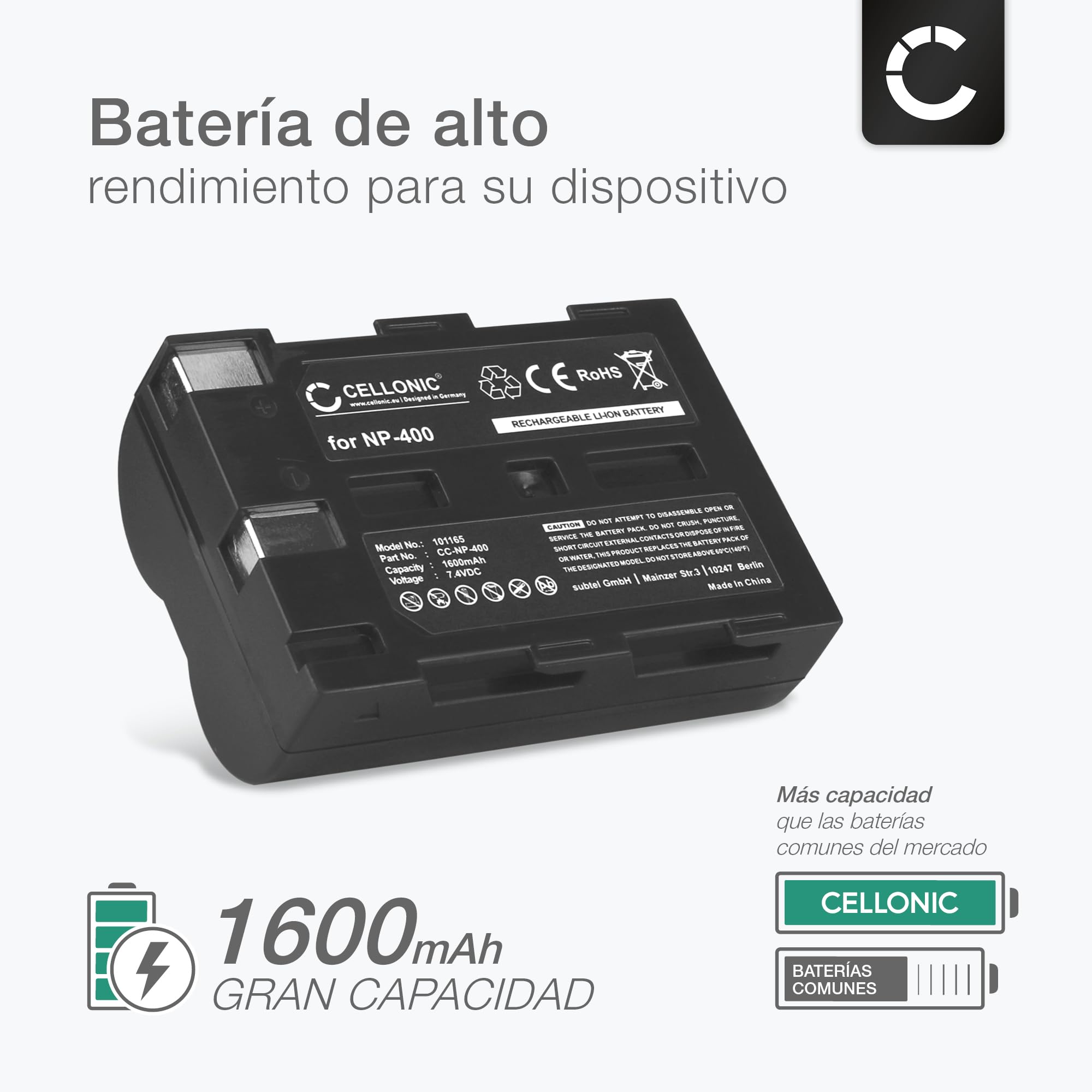 CELLONIC 2X Batería Compatible con Konica Minolta Maxxum 7D, 5D, NP-400